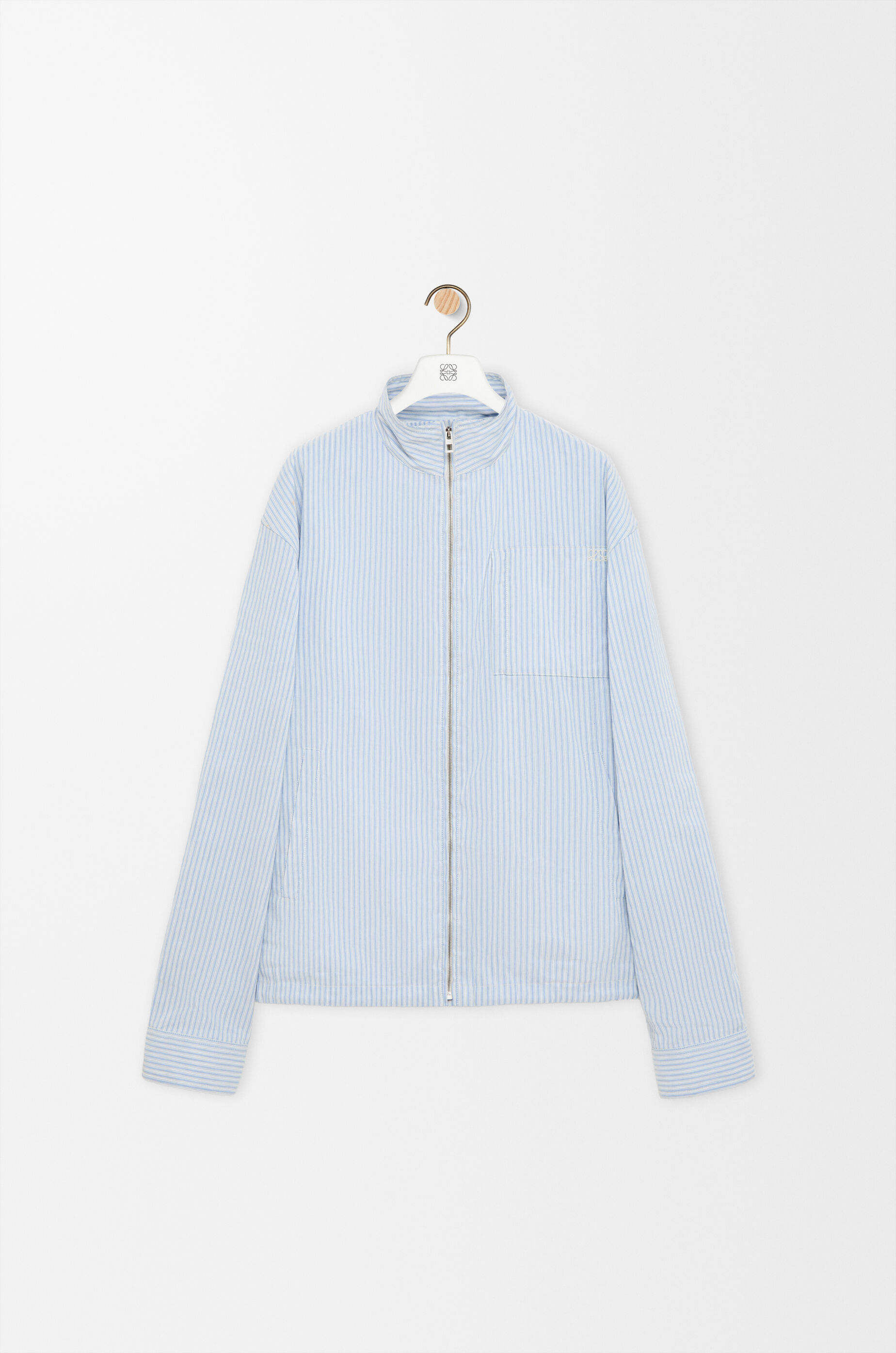 Zip-up jacket in technical linen White - LOEWE APAC official website