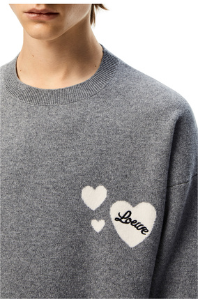 LOEWE LOEWE heart sweater in wool Grey Melange