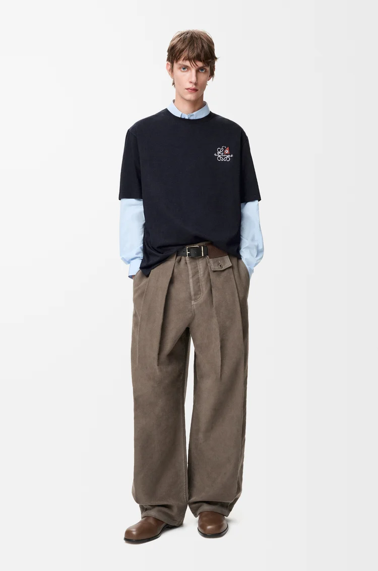 LOEWE Camiseta de corte holgado en algodón Azul Marino