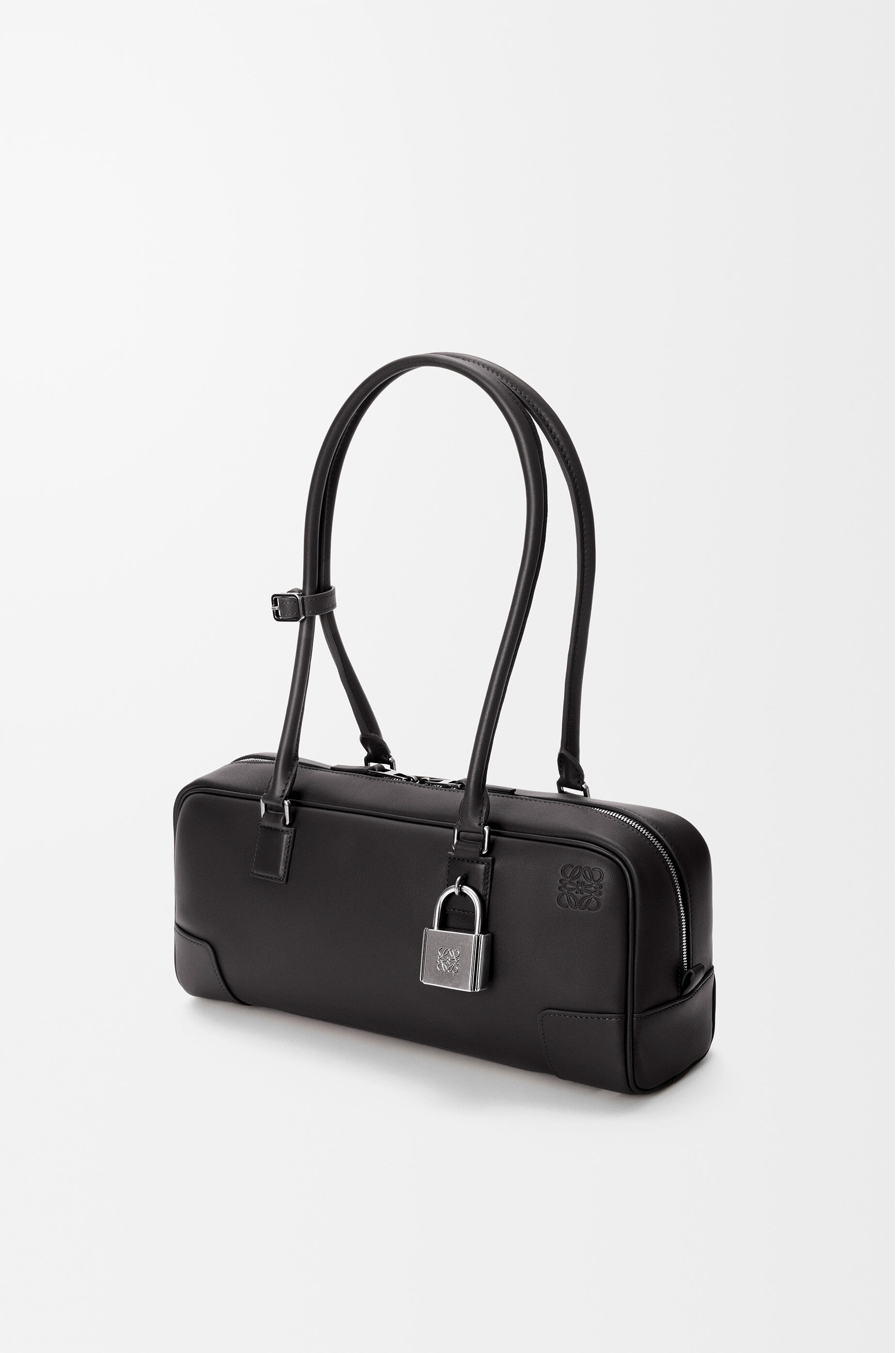 Amazona 31 cropped bag in shiny calfskin Black - LOEWE USA