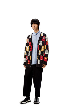 LOEWE Patchwork cardigan in wool and alpaca Black/Multicolor plp_rd