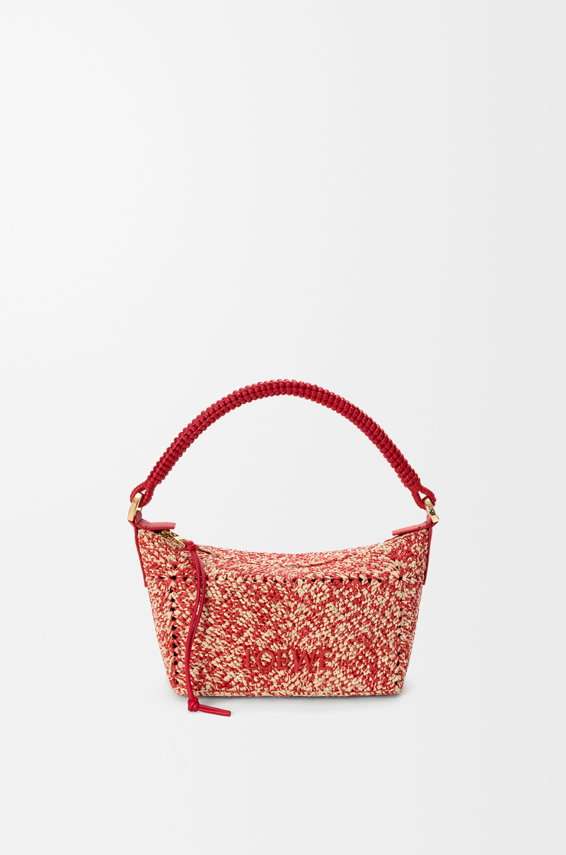 LOEWE Cala mini bag in melange raffia Red