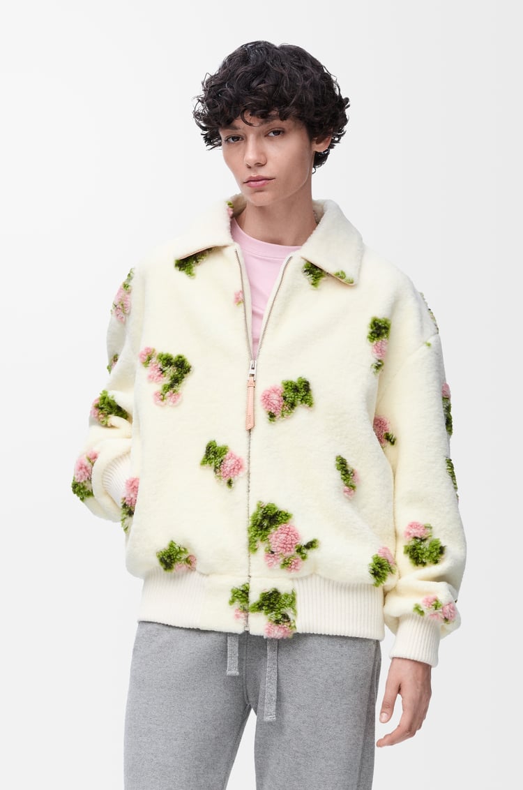 LOEWE Jacket in technical fleece White/Green/Pink