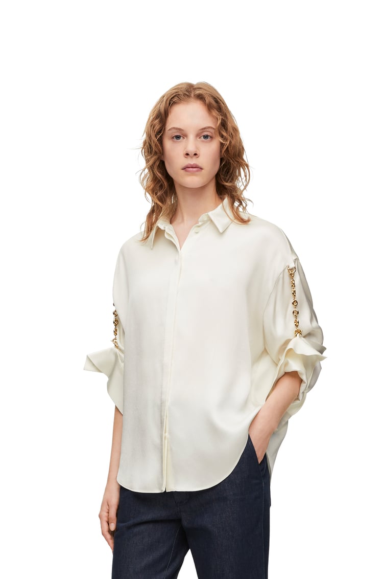 LOEWE Chain shirt in silk Ivory