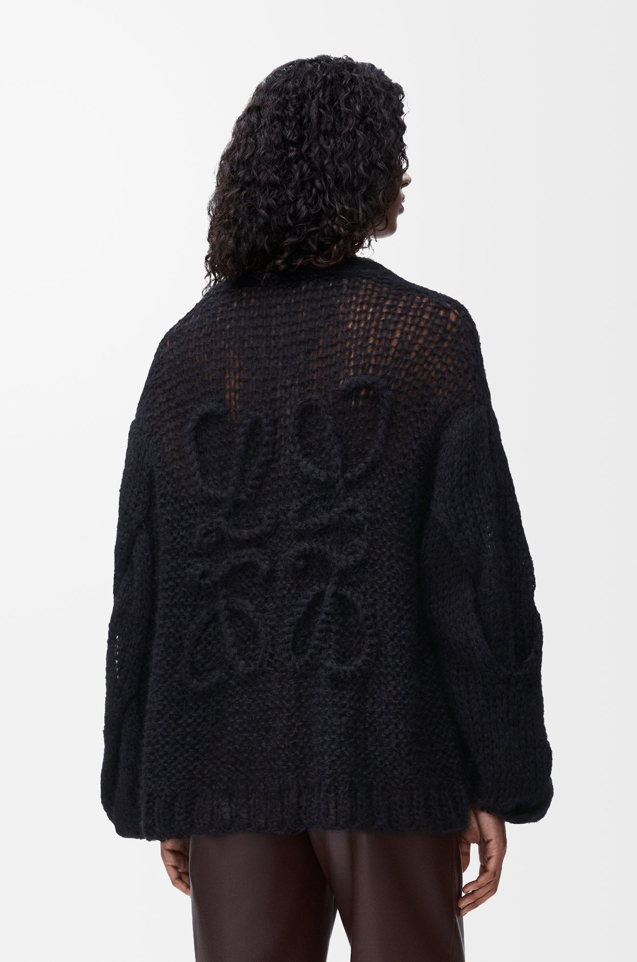 LOEWE 马海毛混纺 Anagram 开衫 黑色