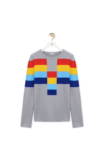 LOEWE Sweater in wool Grey/Multicolour