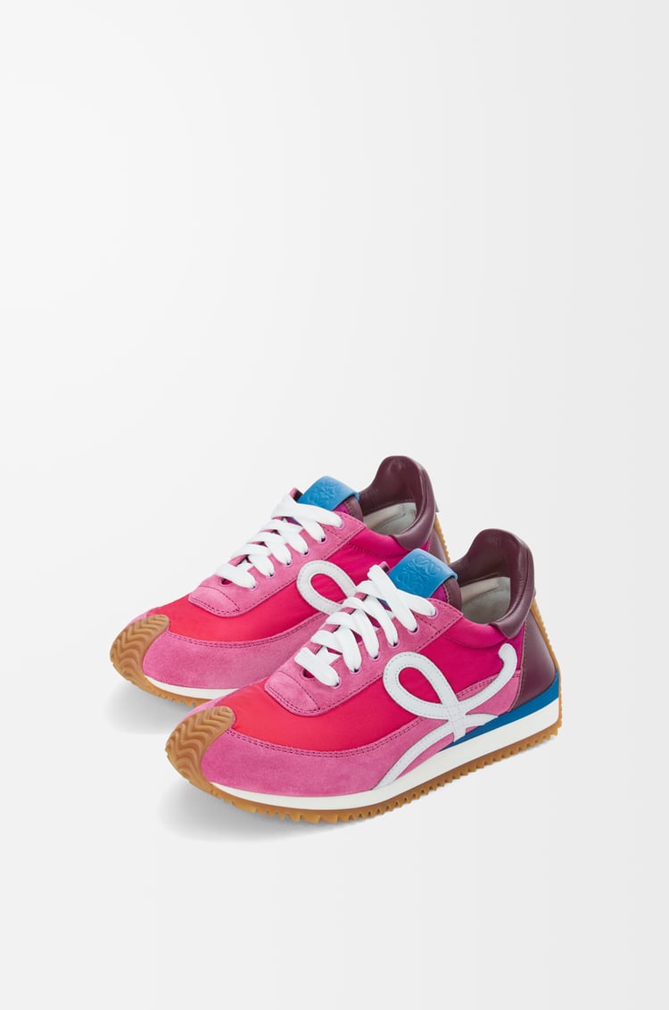 LOEWE Flow Runner 2.0 in nylon and suede Gradient Pink/White