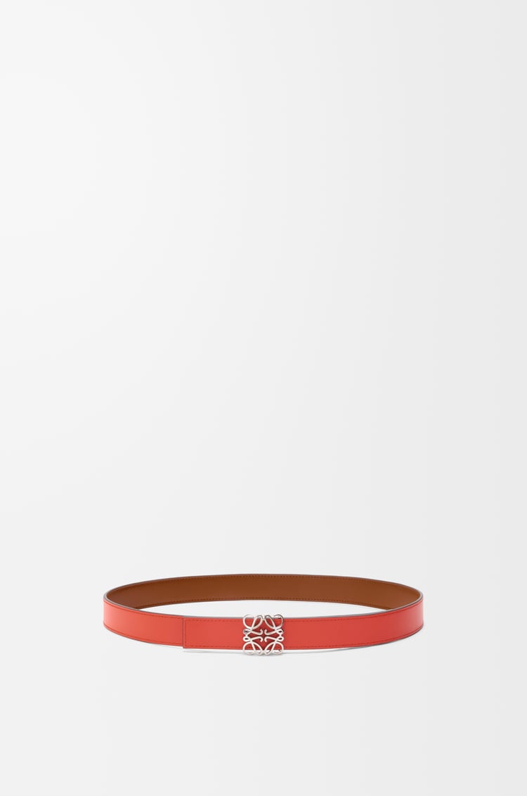 LOEWE Reversible Anagram Bombé belt in smooth calfskin Squirrel/Sunrise Orange
