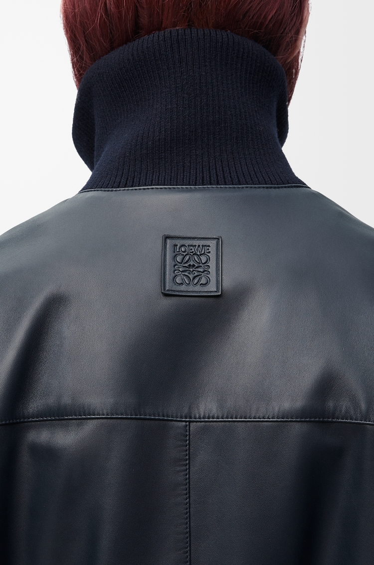 LOEWE Bomber jacket in nappa lambskin Dark Navy