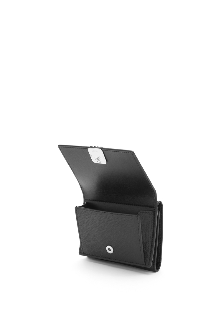 LOEWE Anagram trifold wallet in pebble grain calfskin Black