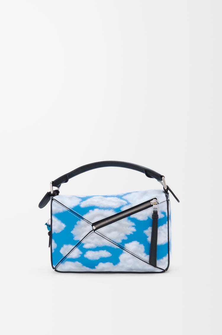 LOEWE Puzzle 10 Cloud re-edition in nappa calfskin Black/Blue