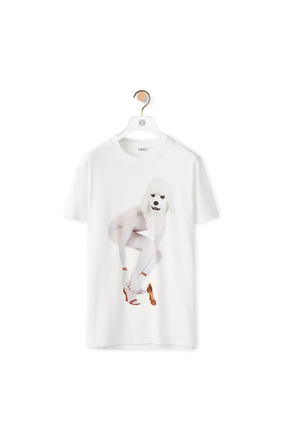 LOEWE Camiseta de algodón con estampado de perro Blanco plp_rd