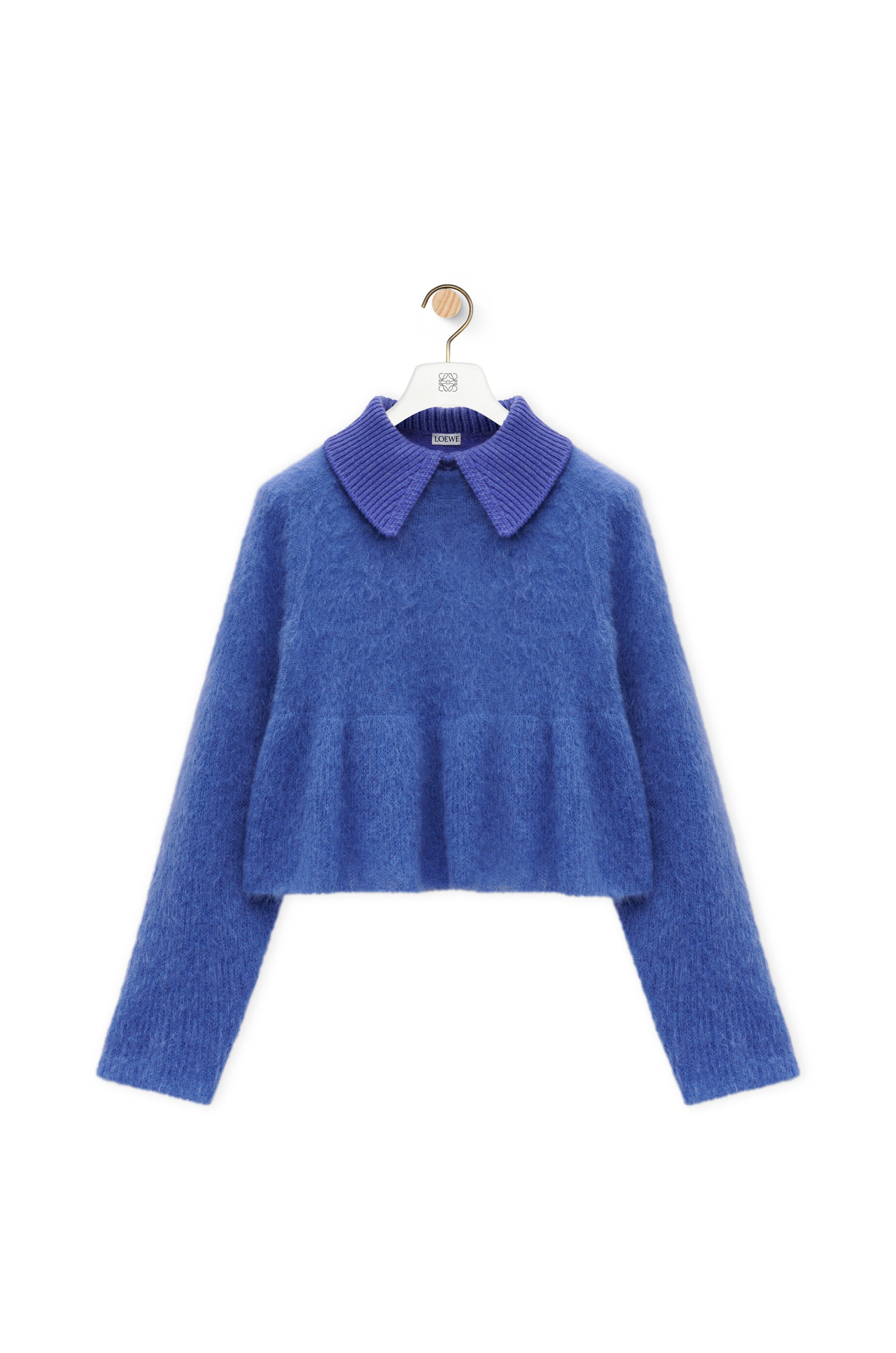 Polopullover aus Mohair Mischung Khakigrun LOEWE