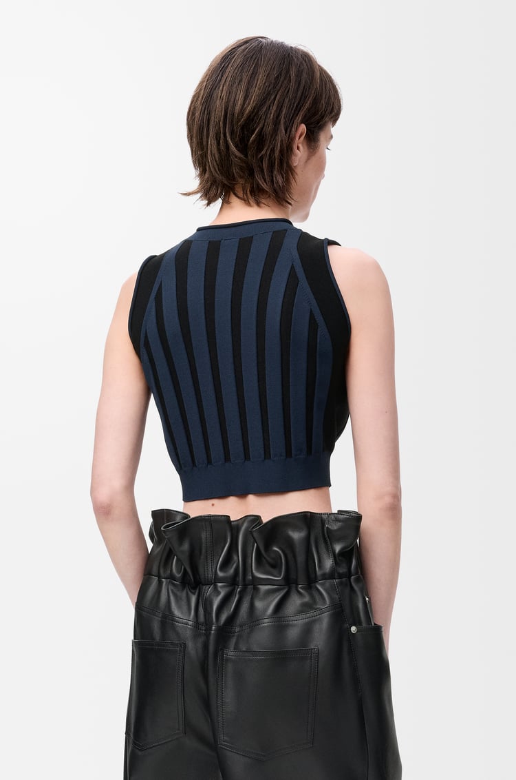 LOEWE Top en mezcla de viscosa elástica Azul Marino/Negro
