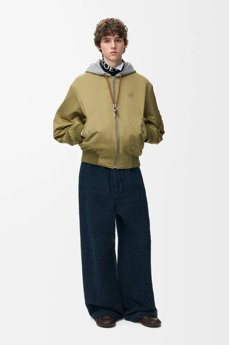 LOEWE 单宁布抽绳长裤 深丹宁蓝