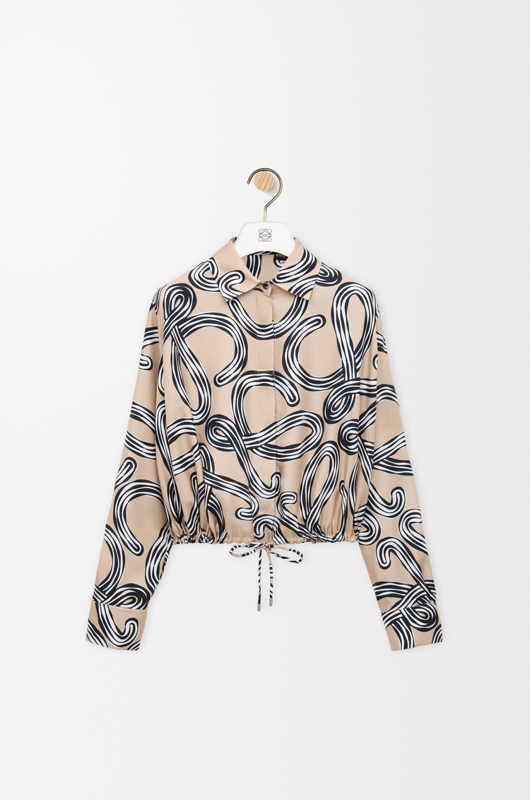 LOEWE 벌룬 셔츠 - 실크 베이지/블랙