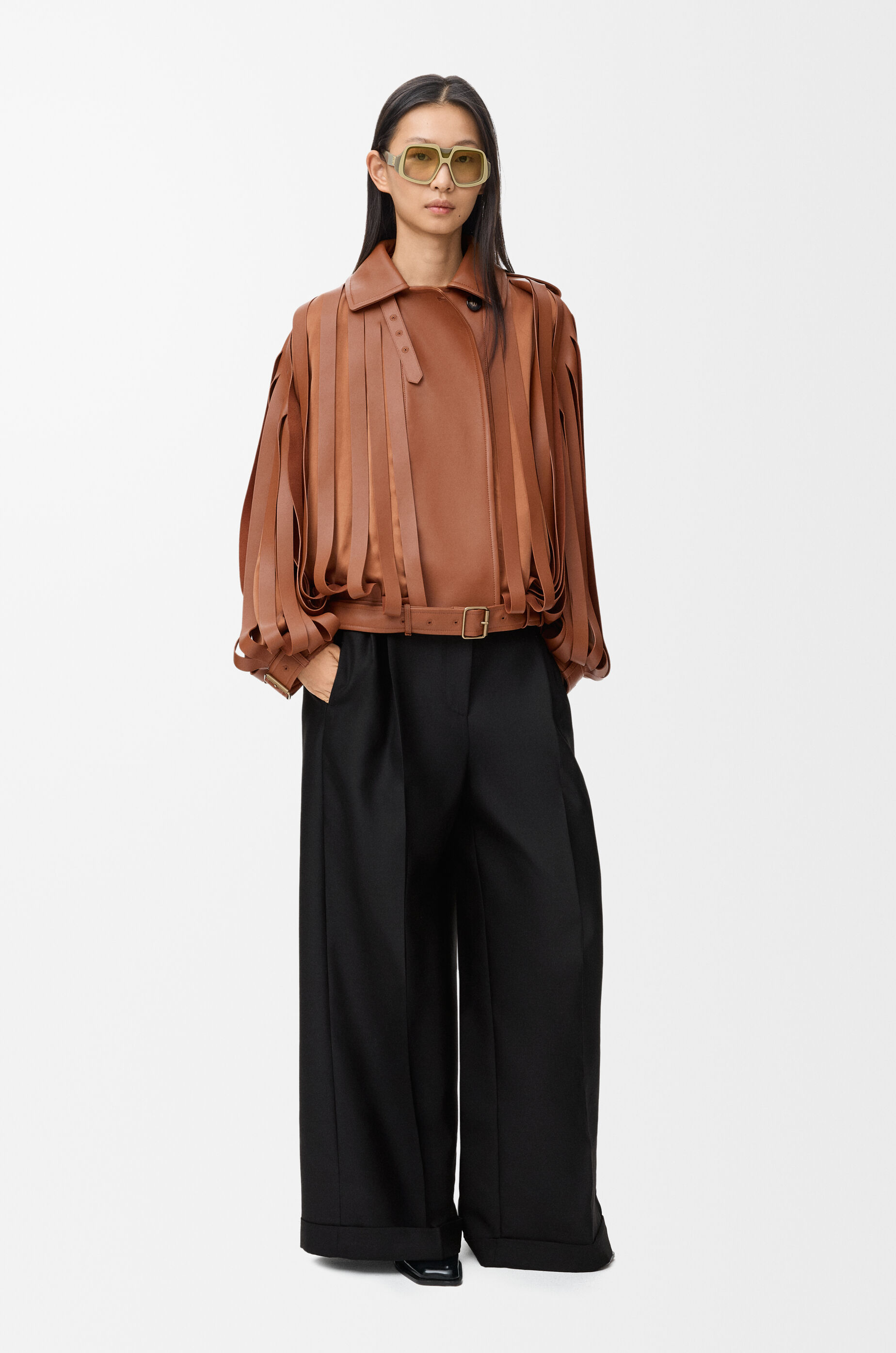 Trousers in wool and silk Black - LOEWE