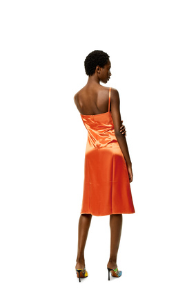 LOEWE 緞面輕鬆穿脫連身裙 亮橙色 plp_rd