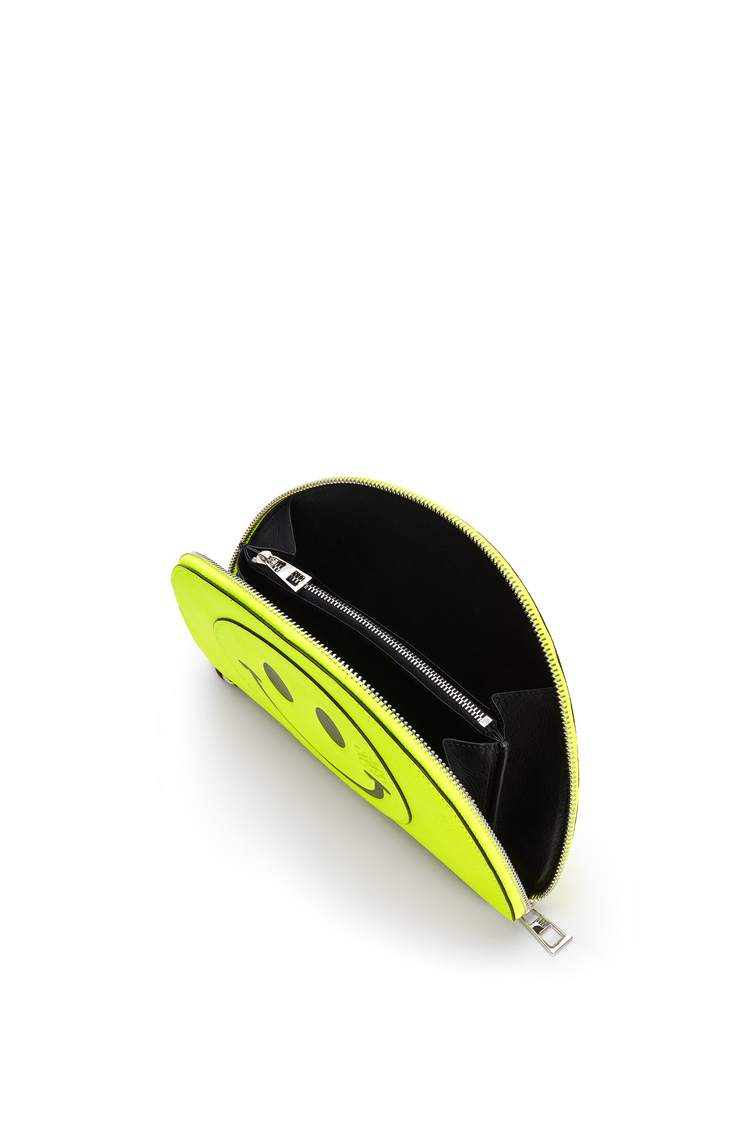 LOEWE Smiley Half Moon pouch in soft calfskin Neon Yellow