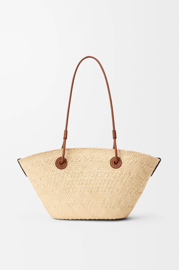 LOEWE アナグラム バスケットバッグ スモール（イラカヤシ&カーフ） ナチュラル/タン