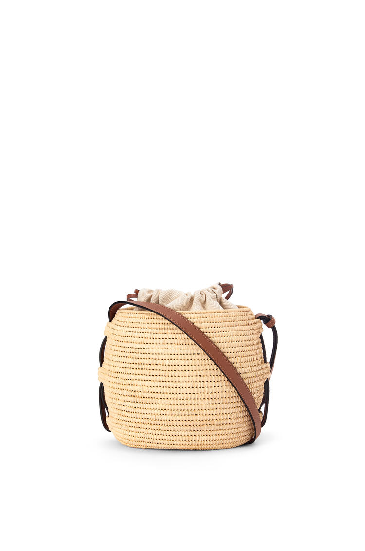 LOEWE Beehive Basket bag in raffia and calfskin Natural/Tan pdp_rd