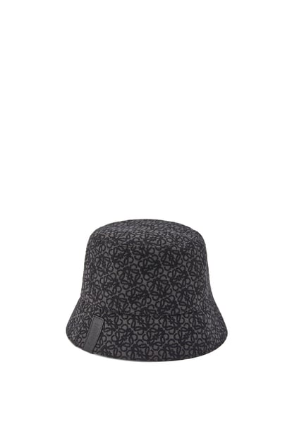 LOEWE Sombrero de pescador reversible en jacquard de anagrama y nailon Antracita/Negro plp_rd
