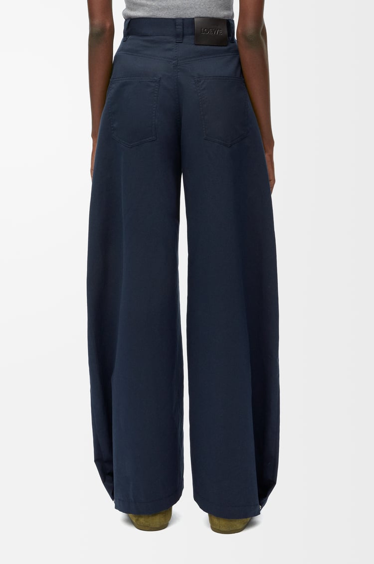 LOEWE Balloon trousers in cotton and silk Midnight Blue