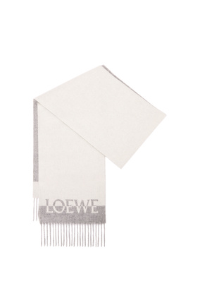 LOEWE Bicolour LOEWE scarf in wool and cashmere White/Light Grey plp_rd