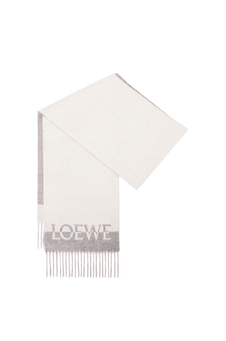 LOEWE Bicolour LOEWE scarf in wool and cashmere White/Light Grey pdp_rd