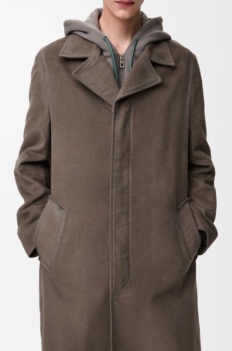 LOEWE 棉質混紡大衣 卡其棕