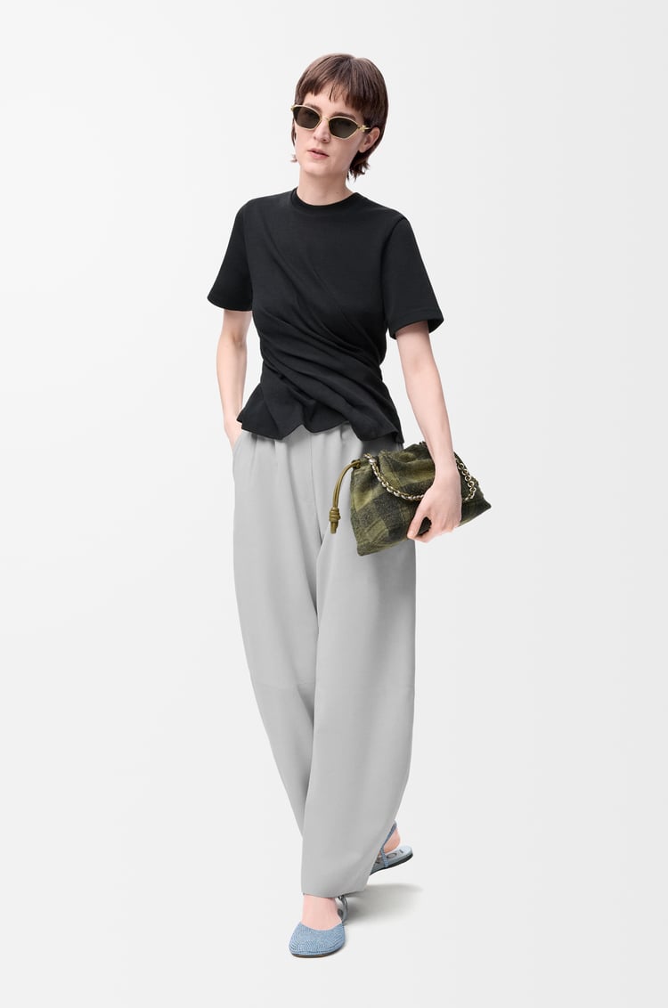 LOEWE バレル トラウザーズ（スエードゴートスキン） ライトグレー
