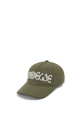 LOEWE Logo cap in canvas Khaki Green plp_rd