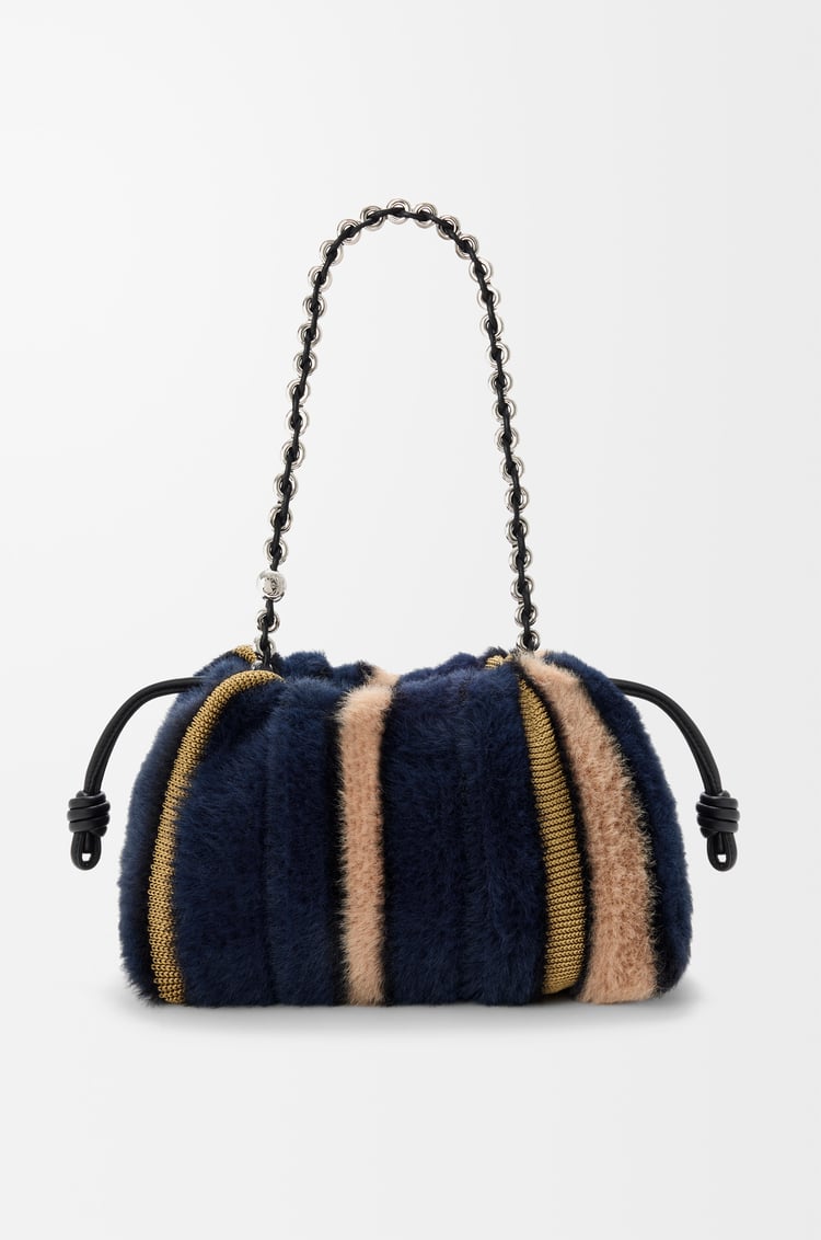 LOEWE Medium Flamenco purse in jacquard knit Multicolor Deep Navy