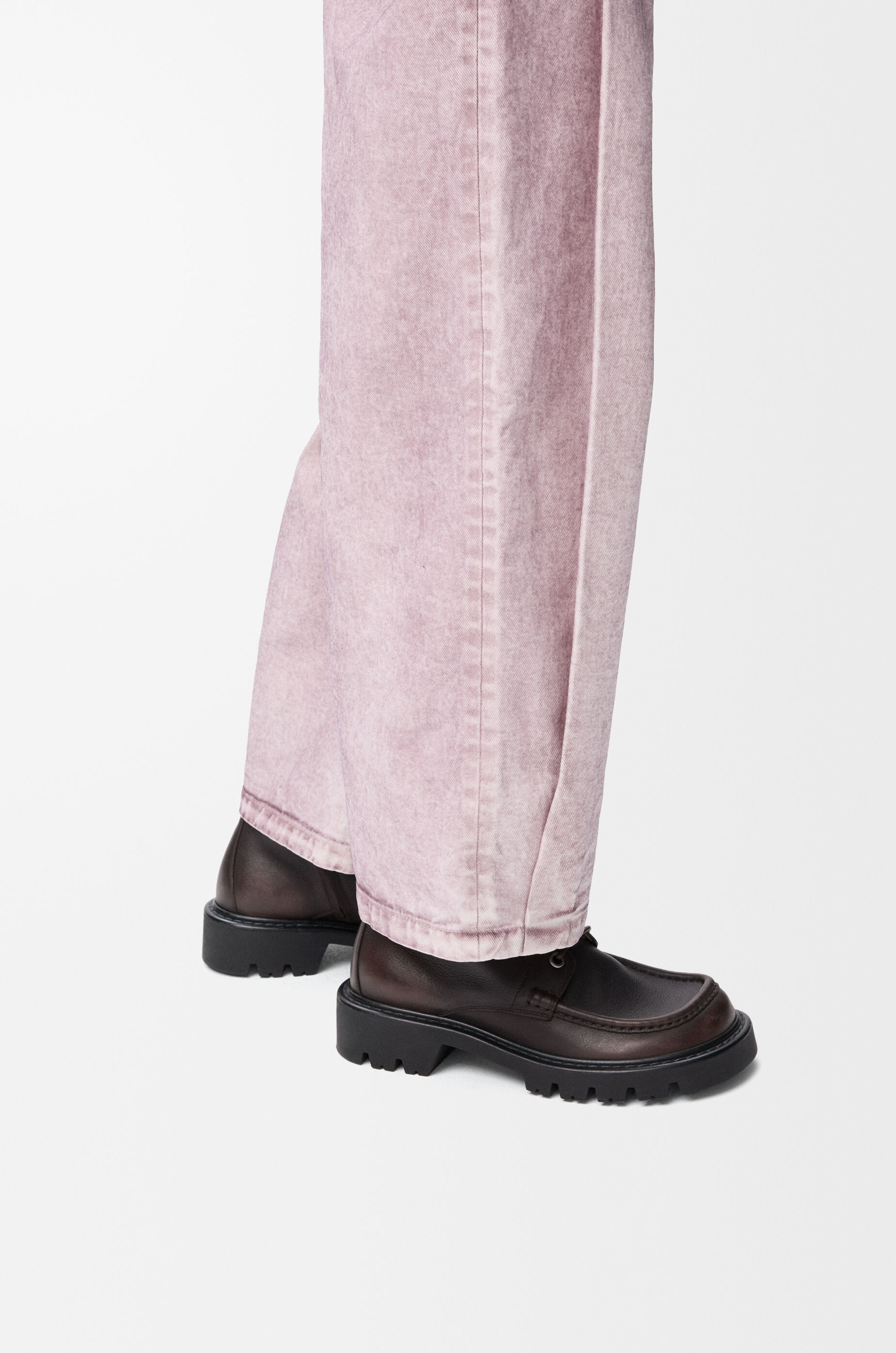 シエラ コンバット アンクルブーツ（起毛カーフ） ブラウン - LOEWE