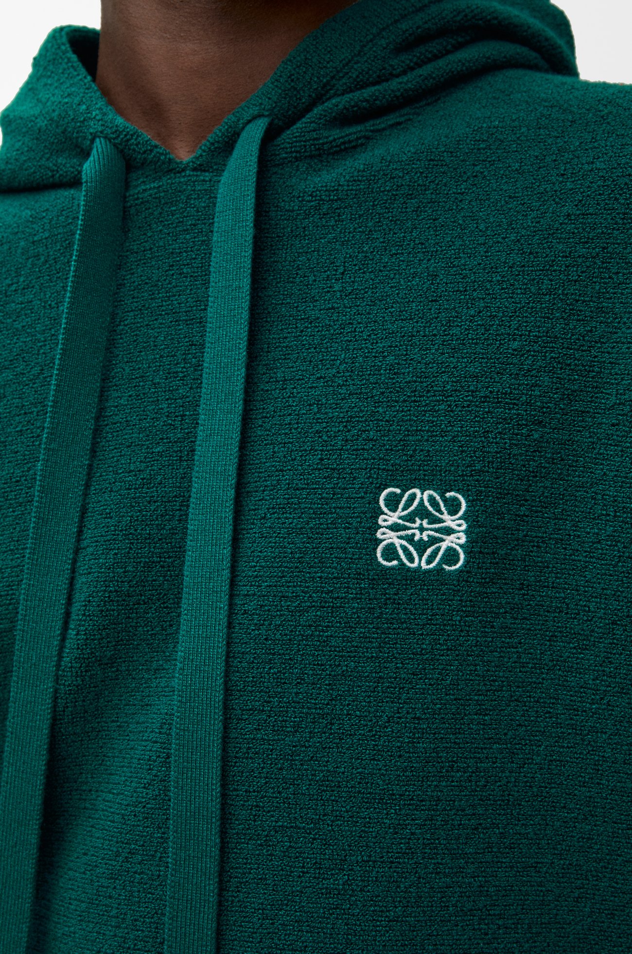 LOEWE Sudadera con capucha en lana Verde Oscuro