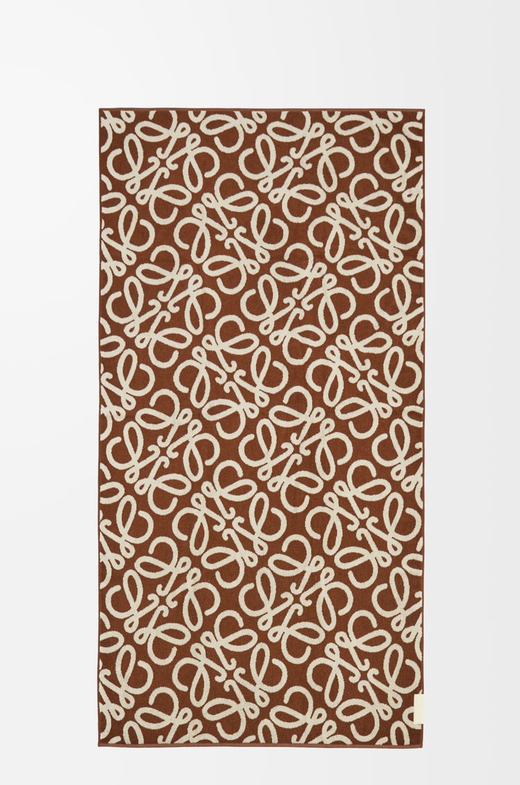 LOEWE Toalla en algodón Marrón/Beige