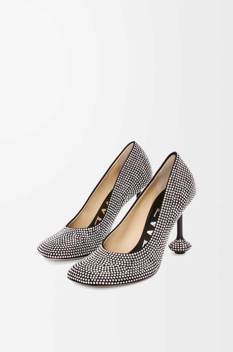 LOEWE Toy pump in suede and allover rhinestones  Black