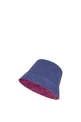LOEWE Sombrero de pescador reversible en jacquard y nailon Rosa Neon/Azul Marino Profundo plp_rd