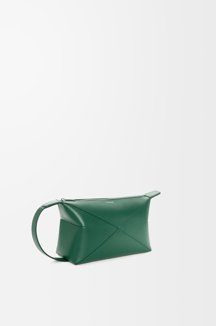 LOEWE Wash bag Puzzle Fold en piel de ternera Verde Oscuro