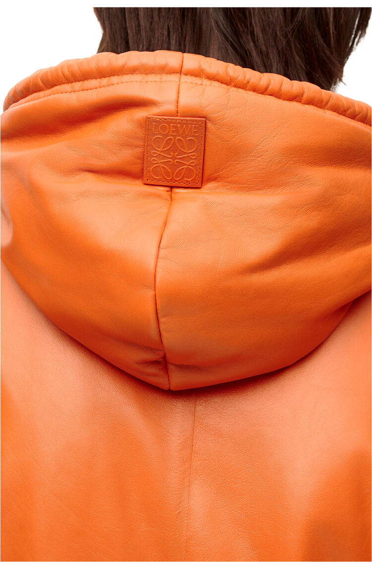 LOEWE Sudadera acolchada con capucha en napa Naranja