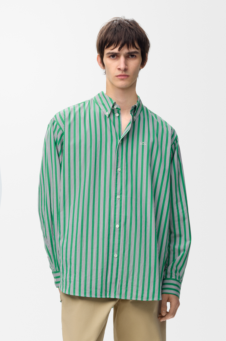 LOEWE Shirt in cotton Green/White