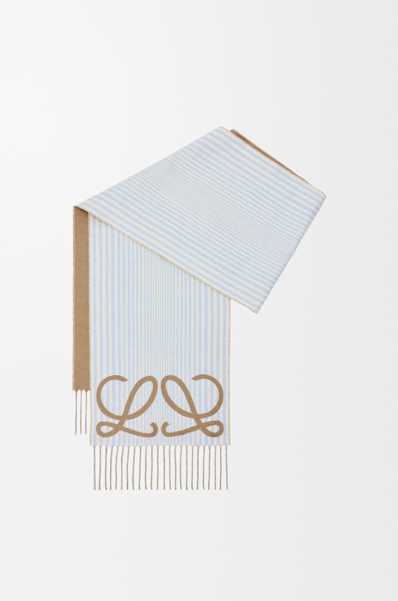 LOEWE スカーフ（シルク&カシミヤ） Beige/Light Blue