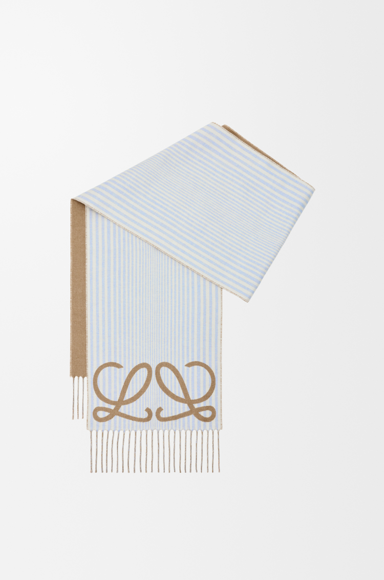 LOEWE スカーフ（シルク&カシミヤ） Beige/Light Blue