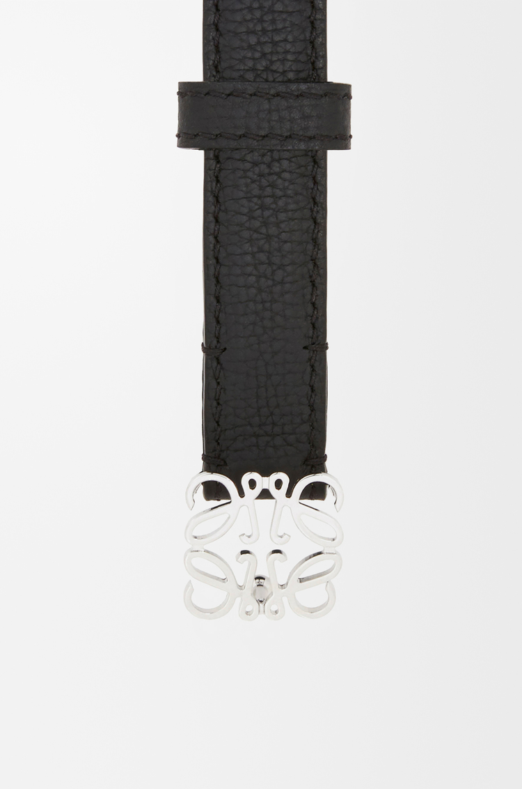 LOEWE Cintura Anagram in pelle di vitello martellata Nero/Palladio