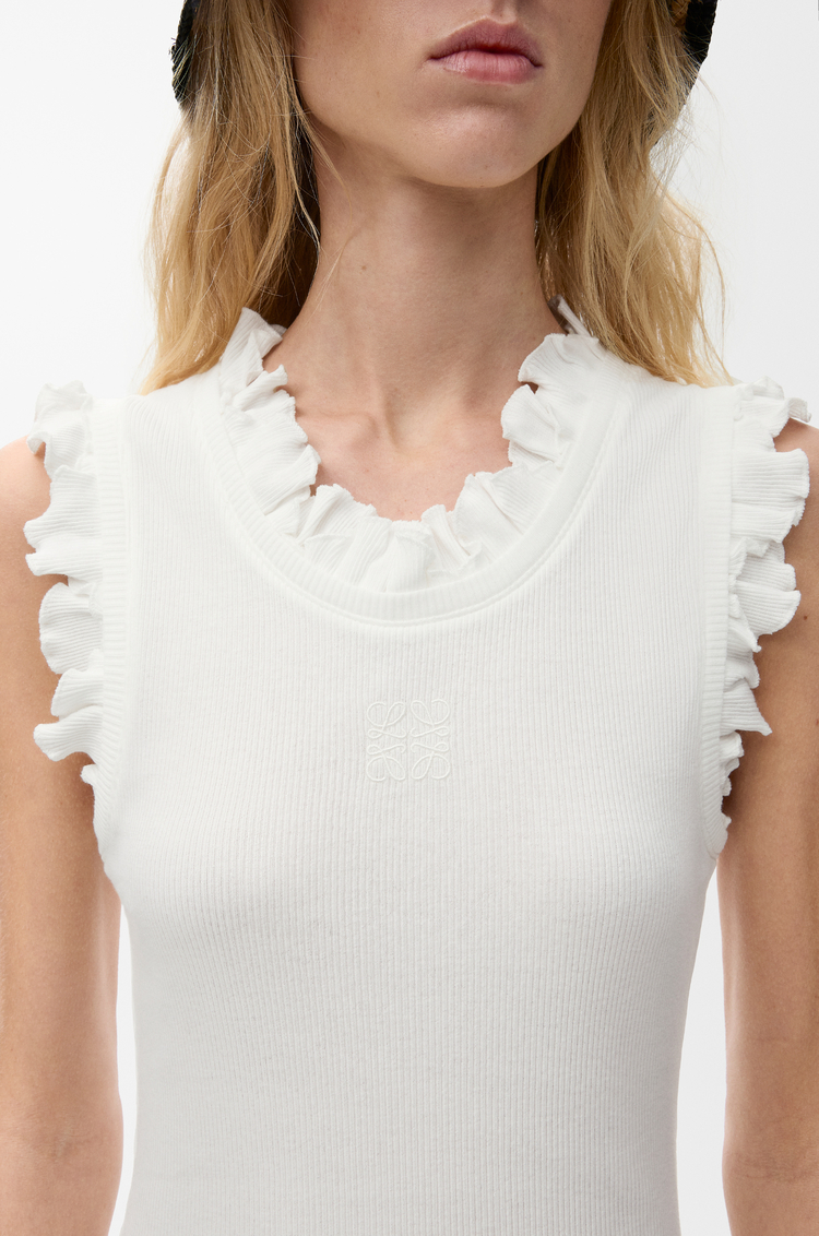 LOEWE Abito a canotta in cotone stretch Bianco