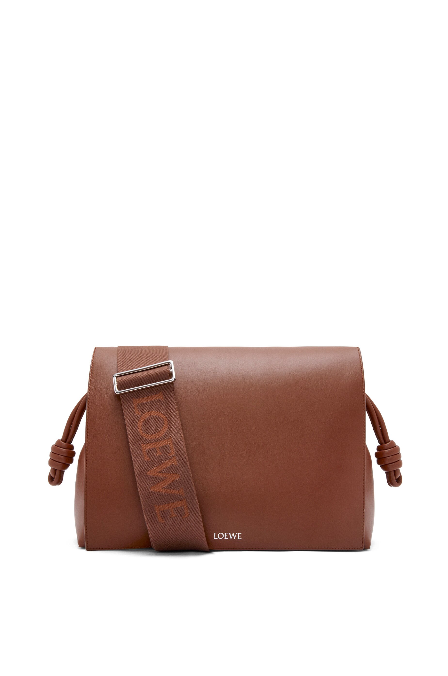 Flamenco satchel in shiny supple calfskin Brownie LOEWE