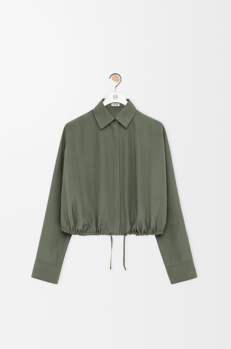 LOEWE Camisa globo en seda Verde Caqui