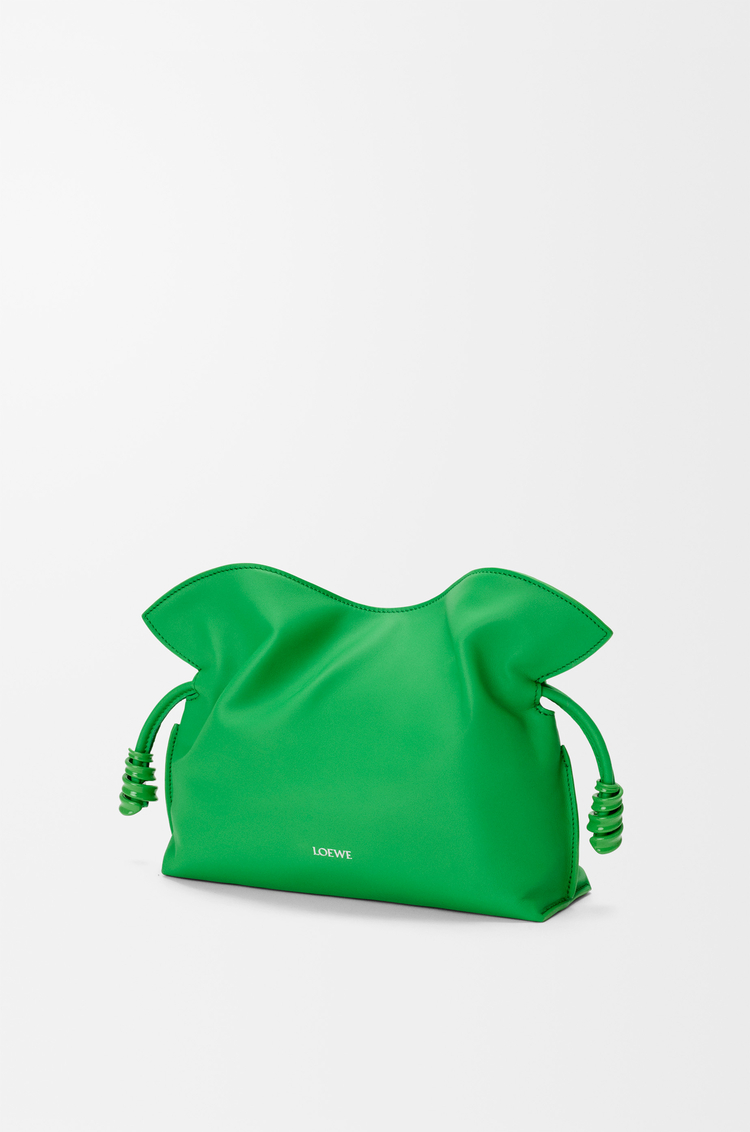 LOEWE Mini Flamenco clutch in nappa calfskin Clover Green