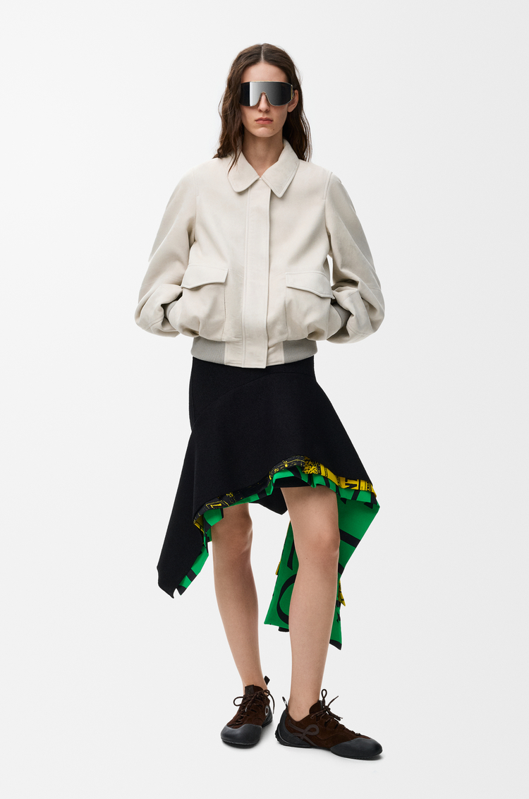 LOEWE 보머 재킷 - 스웨이드 고트스킨 라이트 그레이