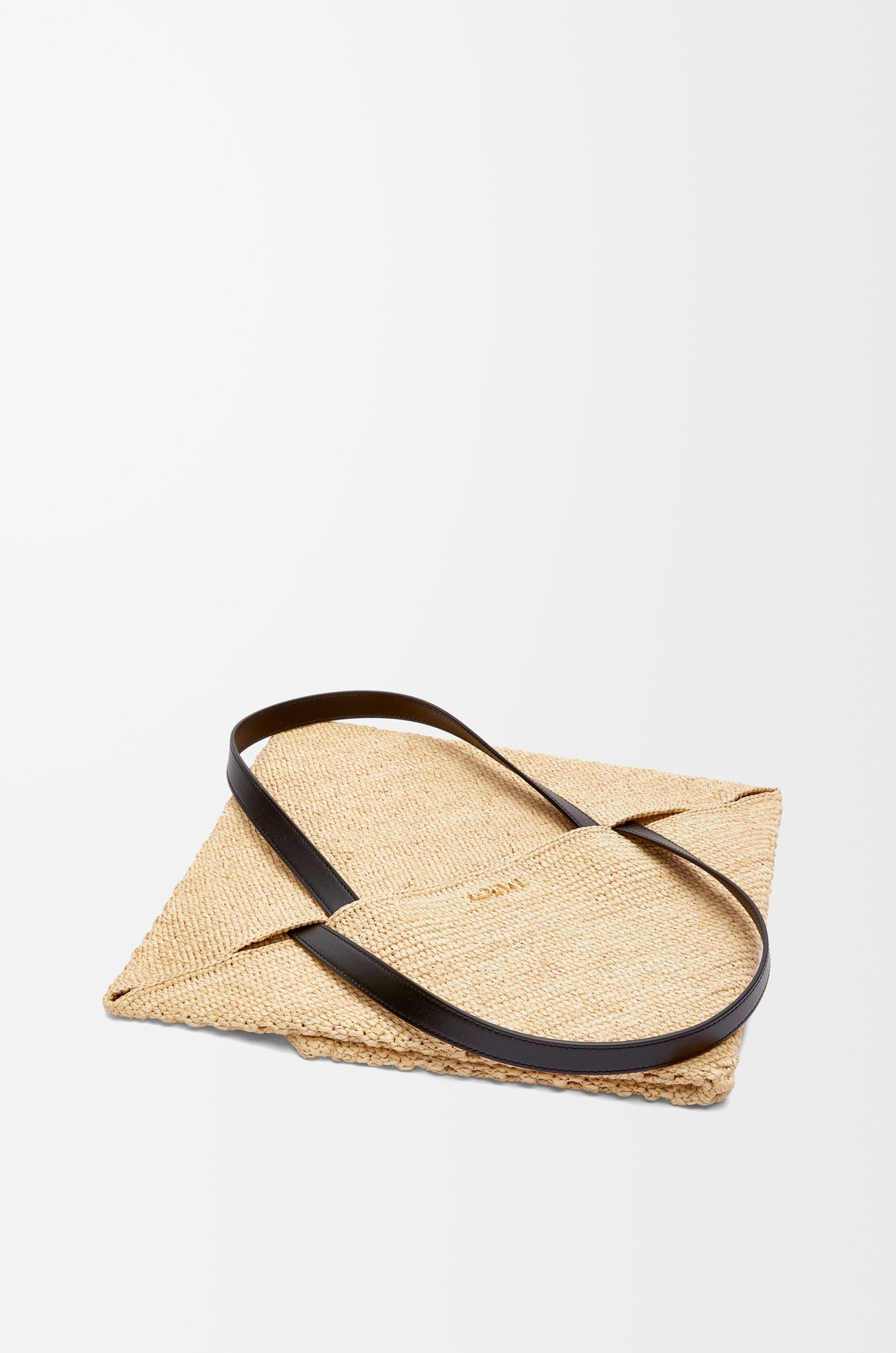 LOEWE Bolso Puzzle Fold Tote XL en rafia Natural/Negro